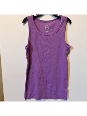 Wonder Nation Purple Tank Top L (10-12) Cotton/Polyester Blend